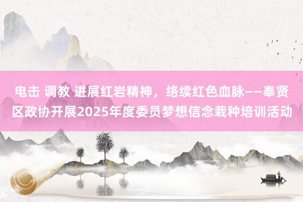 电击 调教 进展红岩精神，络续红色血脉——奉贤区政协开展2025年度委员梦想信念栽种培训活动